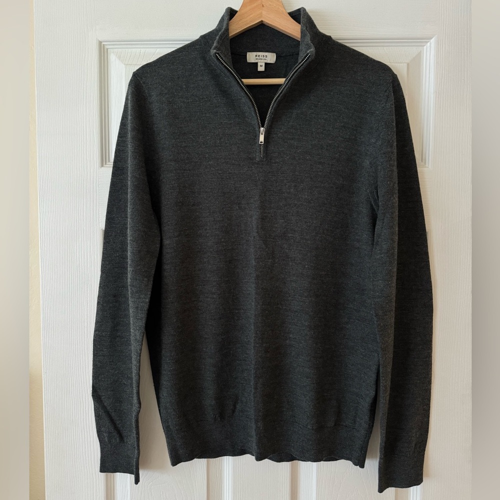 Men's quarter-Zip Marino wool Sweater
